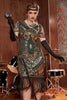 Laden Sie das Bild in den Galerie-Viewer, Rundhals Pailletten 1920er Jahre Kleid
