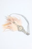 Laden Sie das Bild in den Galerie-Viewer, Rouge 1920er Jahre Perlen Pailletten Stirnband mit Feder