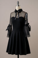 Laden Sie das Bild in den Galerie-Viewer, Schwarz Halloween Vintage Kleid