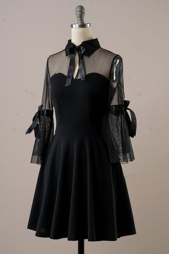 Schwarz Halloween Vintage Kleid