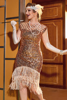 Laden Sie das Bild in den Galerie-Viewer, Rosa Pailletten Gatsby 1920er Jahre Flapper Kleid
