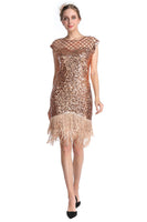 Laden Sie das Bild in den Galerie-Viewer, Dunkelgrün Pailletten 1920er Jahre Kleid