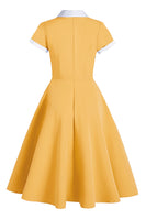 Laden Sie das Bild in den Galerie-Viewer, Blaue 1950er Jahre Swing Kleid mit Taschen