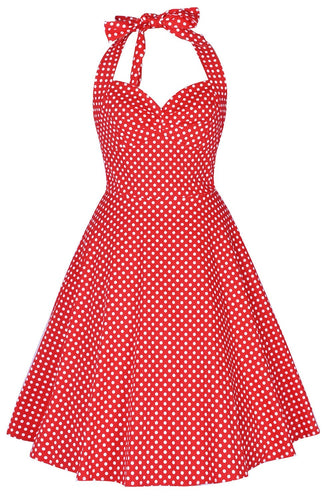 Neckholder gedruckt 1950er Jahre Pin Up Kleid
