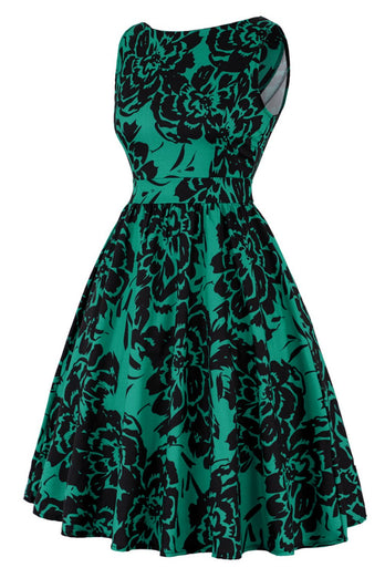 Vintage Hepburn Style Bedrucktes Kleid