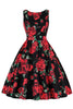 Laden Sie das Bild in den Galerie-Viewer, Vintage Hepburn Style Bedrucktes Kleid