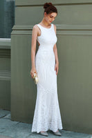 Laden Sie das Bild in den Galerie-Viewer, Weißes Meerjungfrau Ballkleid