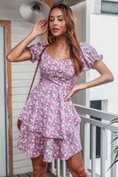 Laden Sie das Bild in den Galerie-Viewer, Blaues florales Sommer Boho Kleid