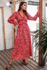 Laden Sie das Bild in den Galerie-Viewer, Rotes Casual Kleid mit Blumenprint