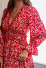 Laden Sie das Bild in den Galerie-Viewer, Rotes Casual Kleid mit Blumenprint