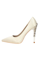 Laden Sie das Bild in den Galerie-Viewer, Burgunder flacher Metall Stiletto Absätze