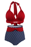 Laden Sie das Bild in den Galerie-Viewer, Polka Dots Neckholder Bikini Bademode