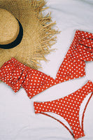 Laden Sie das Bild in den Galerie-Viewer, Puffärmel Polka Dot V-Ausschnitt Bikini