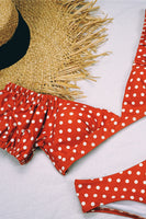 Laden Sie das Bild in den Galerie-Viewer, Puffärmel Polka Dot V-Ausschnitt Bikini