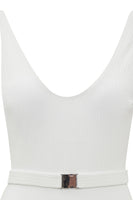 Laden Sie das Bild in den Galerie-Viewer, Weiße einteilige Bademode mit V-Ausschnitt