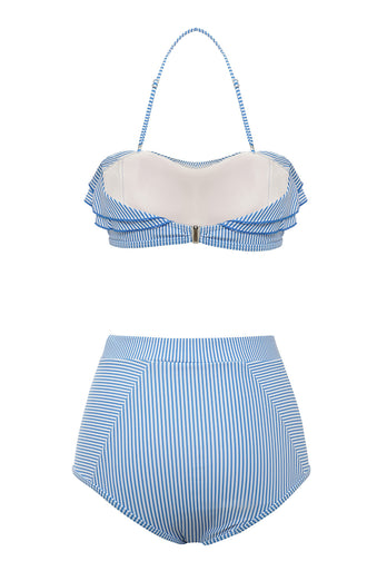 Blaue Streifen zweiteiliger Bikini