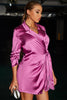 Laden Sie das Bild in den Galerie-Viewer, Fuchsia Bodycon Wrap Party Kleid