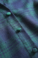 Laden Sie das Bild in den Galerie-Viewer, Grün Plaid 1950er Jahre Kleid