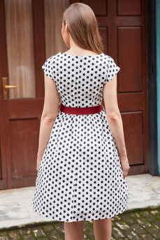 Hepburn Style Polka Dots Retro Kleid