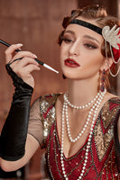 Laden Sie das Bild in den Galerie-Viewer, 1920er Jahre Rote Kostüm Accessoires Set