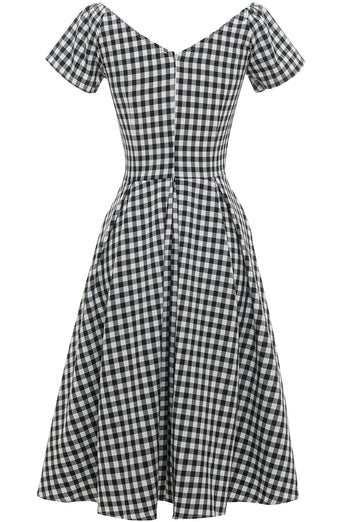 Schwarz-Weiß Vintage Kleid aus den 1950er Jahren