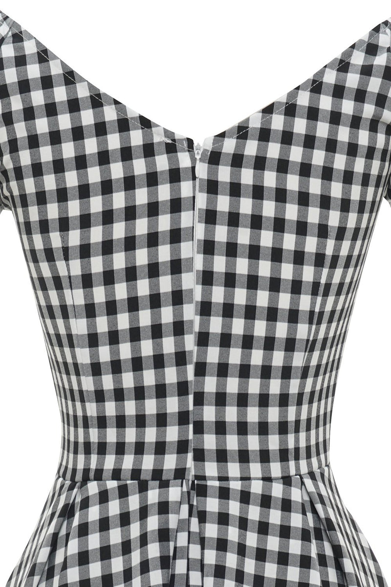 Laden Sie das Bild in den Galerie-Viewer, Schwarz-Weiß Vintage Kleid aus den 1950er Jahren