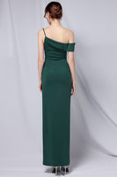 Laden Sie das Bild in den Galerie-Viewer, Burgundy Eine Schulter Abendkleid mit Schlitz