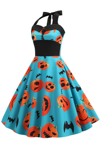 Orange Halter Halloween Vintage Kleid