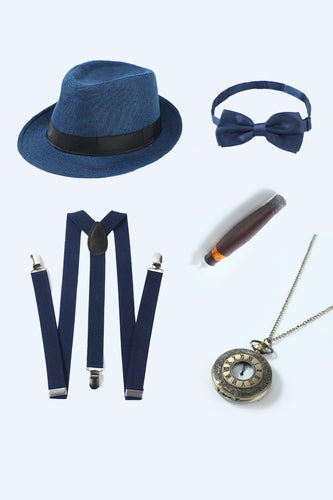 Blaues 1920er Jahre Accessoires Set für Herren