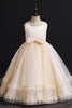 Laden Sie das Bild in den Galerie-Viewer, A Line Blush Blumenmädchen Kleid mit Spitzenrüschen