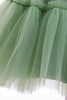 Laden Sie das Bild in den Galerie-Viewer, Grünes Blumenmädchenkleid aus Tüll mit Rundhalsausschnitt und Schleife