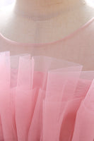 Laden Sie das Bild in den Galerie-Viewer, Grünes Blumenmädchenkleid aus Tüll mit Rundhalsausschnitt und Schleife