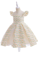 Laden Sie das Bild in den Galerie-Viewer, Rosa Blume bedrucktes Blumenmädchenkleid