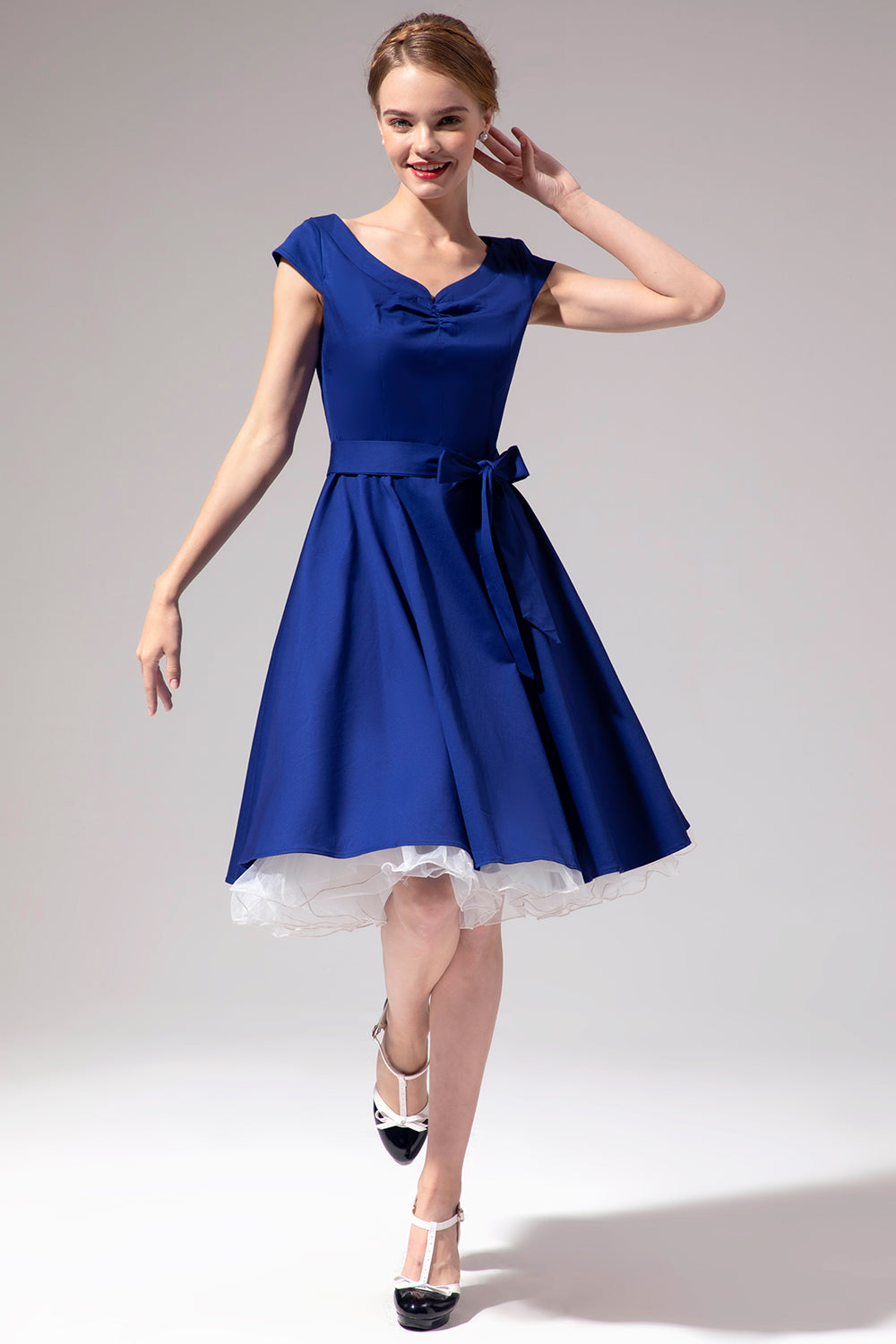 1950er Königsblau Kleid