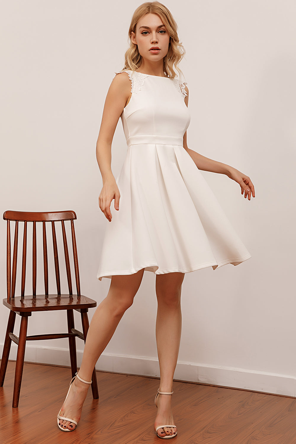 Einfach Weißes Formelles Kleid