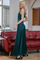 Laden Sie das Bild in den Galerie-Viewer, Burgundy Einfach Langes Brautjungfernkleid Ballkleid