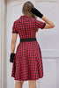Laden Sie das Bild in den Galerie-Viewer, Rot 1950er Plaid Swing Vintage Kleid