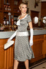 Laden Sie das Bild in den Galerie-Viewer, Elegantes Vintage Casual Blumendruck Arbeitsparty A-Linie Swing Kleid