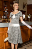 Laden Sie das Bild in den Galerie-Viewer, Elegantes Vintage Casual Blumendruck Arbeitsparty A-Linie Swing Kleid
