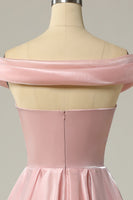 Laden Sie das Bild in den Galerie-Viewer, Prinzessin A Linie Schulterfreies Grau Blau Ball Partykleid