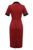 Laden Sie das Bild in den Galerie-Viewer, Polka Dots Rotes Kleid aus den 1960er Jahren mit Schleife