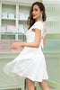 Laden Sie das Bild in den Galerie-Viewer, Weißes Spitze Vintage Swing Kleid