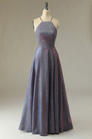 Laden Sie das Bild in den Galerie-Viewer, Glitzer Lila Langes Ballkleid