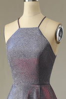 Laden Sie das Bild in den Galerie-Viewer, Glitzer Lila Langes Ballkleid