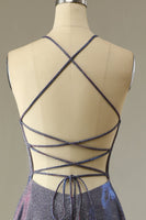 Laden Sie das Bild in den Galerie-Viewer, Glitzer Lila Langes Ballkleid