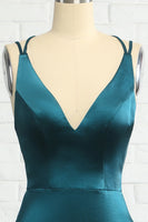 Laden Sie das Bild in den Galerie-Viewer, Pfau blaues Meerjungfrau Rückenfreies langes Ballkleid