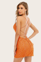 Laden Sie das Bild in den Galerie-Viewer, Kurzes Etui Spitzen Abschlussballkleid