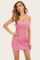 Laden Sie das Bild in den Galerie-Viewer, Kurzes Etui Spitzen Abschlussballkleid