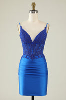 Laden Sie das Bild in den Galerie-Viewer, Etui Spaghettiträger Dunkelgrünes Abiballkleid mit Strass