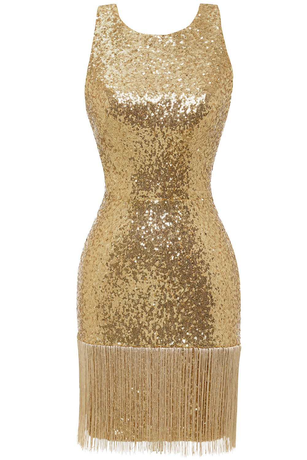 Bodycon Golden Pailletten Cocktailkleid Offener Rücken